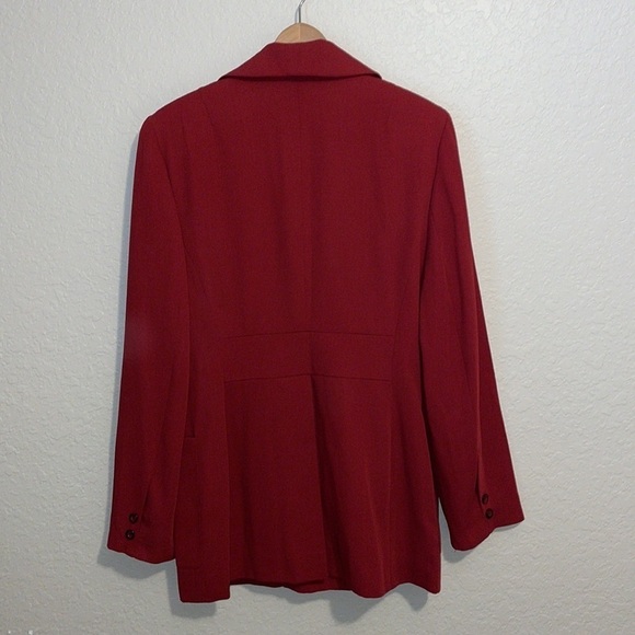Vintage Fleur bleue Women’s Burgundy Double Breasted Blazer Jacket - Picture 2 of 3